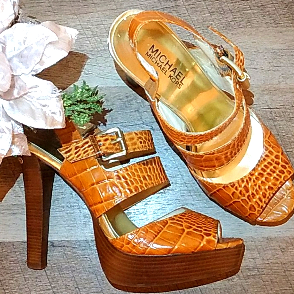 Michael Kors Leather Croc heels